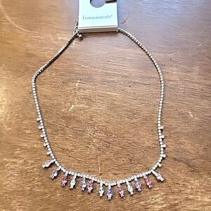 Francesca's Collections Silver and Pink Necklace